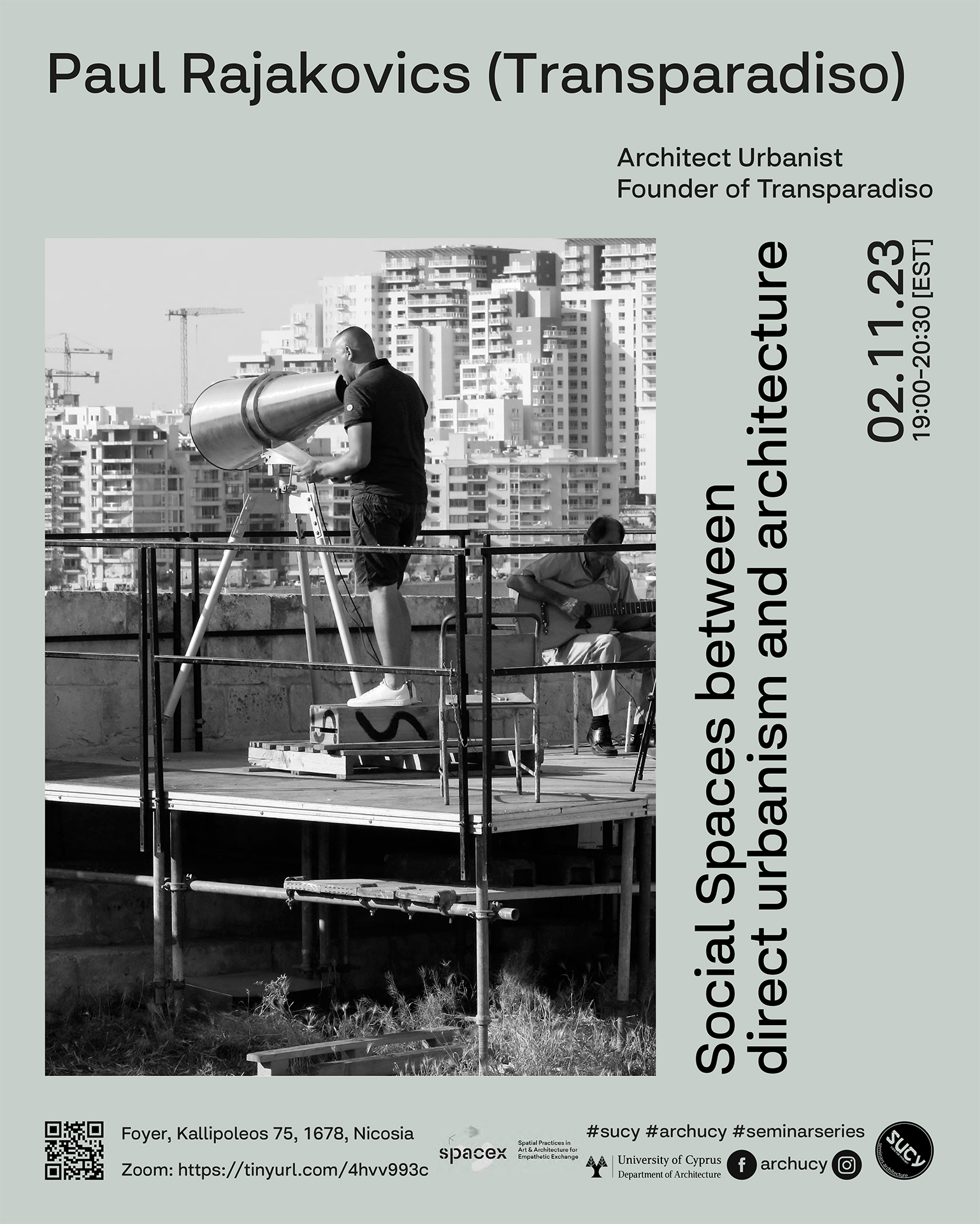 "Social Spaces Between Direct Urbanism and Architecture" / University of Cyprus: Nov.2, 19:00
